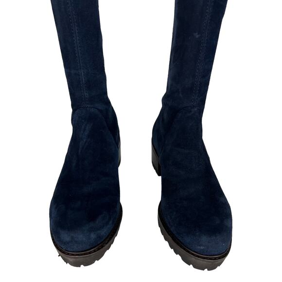 Stuart Weitzman Blue Vanland Suede Over the Knee Boots - Picture 7 of 14